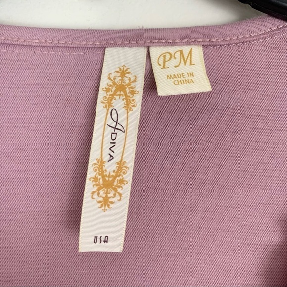 SALE! ADIVA ANTHROPOLOGIE Dusty Lavender Crinkle Ruffle Top Size Petite Medium - Picture 4 of 6